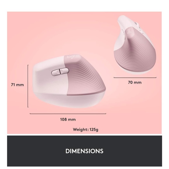 Logitech Rose Wireless Mouse with Customizable Buttons - Picture 2 of 10